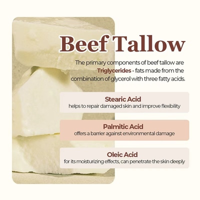 Private Label Organic Vegan Beef Tallow Balm Hydrating Repairing Anti-Aging Skincare Facial Moisturizer Herbal Face Cream