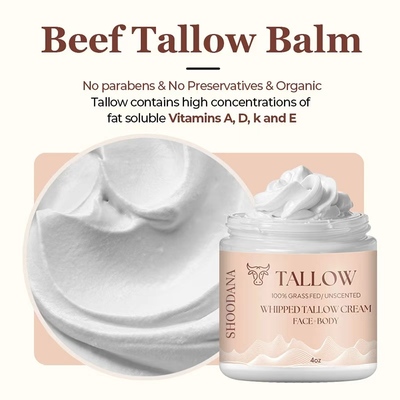 Private Label Organic Vegan Beef Tallow Balm Hydrating Repairing Anti-Aging Skincare Facial Moisturizer Herbal Face Cream