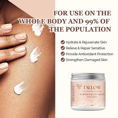 Private Label Organic Vegan Beef Tallow Balm Hydrating Repairing Anti-Aging Skincare Facial Moisturizer Herbal Face Cream