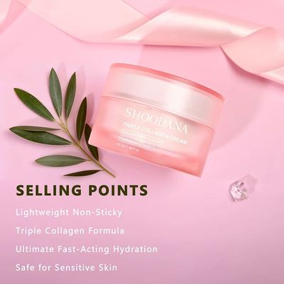 OEM ODM Organic Vegan Triple Collagen Firm Repair Cream Facial Moisturizer for Dry Skin Deep Hydrating Shea Butter Retinol
