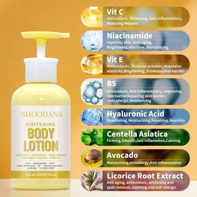 High Quality Body Lotion Centella Asiatica Vitamin C Niacinamide B5 Hyaluronic Acid Collagen for Skin Brightening Check Removal
