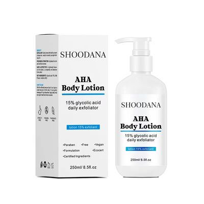 Factory's Organic Body Lotion AHA Milk Glycolic Acid for Lightening Whitening Private Label Skin Care Product for Black Skin