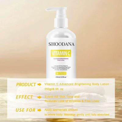 OEM/ODM Advanced Brightening Fast Whitening Body Lotion Vegan Ingredient Cream Form Vitamin C Skin Whitening Moisturizer