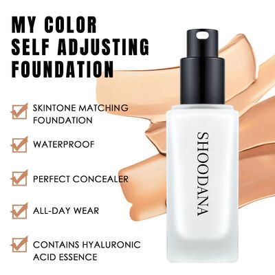 Self-Adjusting Color-Changing Waterproof Sunscreen Full Coverage Foundation with Long-Lasting Formula for All Skin Types