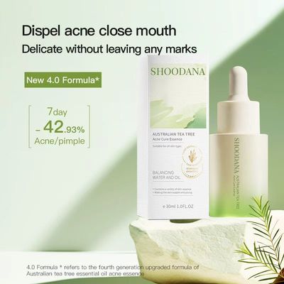 Green Tea Acne Serum Pore Shrinking Facial Oil Control Treatment for Oily Skin Anti-Aging Whitening Gold Stamping Logo OEM