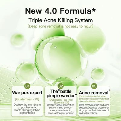 Green Tea Acne Serum Pore Shrinking Facial Oil Control Treatment for Oily Skin Anti-Aging Whitening Gold Stamping Logo OEM