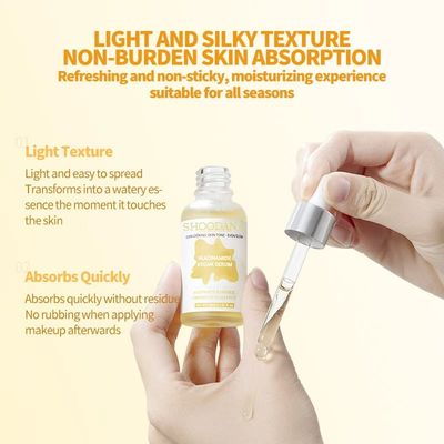 Brightening Vegan Face Serum with Hyaluronic Acid & Vitamin C Niacinamide & Natural Plant Extracts for Dull Skin Whitening Tone