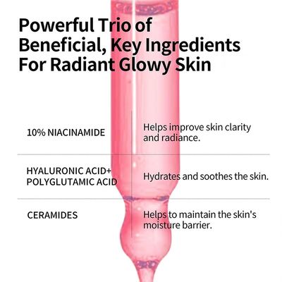 OEM/ODM Hot Sale Organic Niacinamide 10 + TXA 4 Vitamin C Anti-Wrinkle Hyaluronic Acid Facial Serum Skin Care Glass Skin