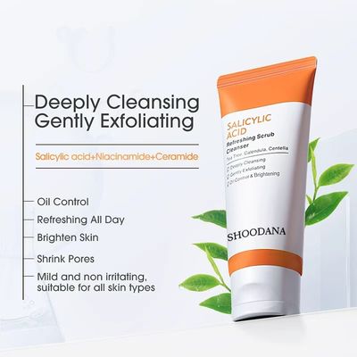 High Quality Korean Hyaluronic Acid Whitening Facial Cleanser Cream Anti-acne Herbal for Women