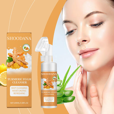 Private Label Whitening Organic Deep Cleansing Moisturizing Refreshing Lemon Aloe Vera Turmeric Cream Cleanser