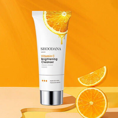 Vitamin C Hyaluronic Acid Cleanser Natural Organic Orange Extract Oil Control Whitening Pore Cleaning for Fragrance All Skin