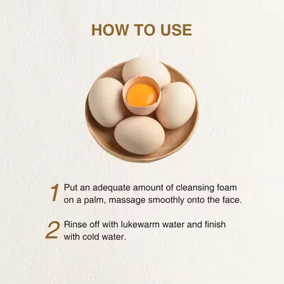 Private Label Pure Egg White Hyaluronic Acid Pore Cleansing Cream Egg Yolk Albumin Facial Cream Cleanser Dry Normal Oily