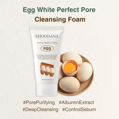 Private Label Pure Egg White Hyaluronic Acid Pore Cleansing Cream Egg Yolk Albumin Facial Cream Cleanser Dry Normal Oily