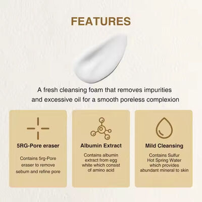 Private Label Pure Egg White Hyaluronic Acid Pore Cleansing Cream Egg Yolk Albumin Facial Cream Cleanser Dry Normal Oily