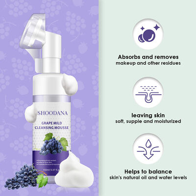 Private Label Custom Organic Whitening Face Wash Cream Vitamin C Vitis Vinifera Extract Grape Seed Oil Facial Cleanser