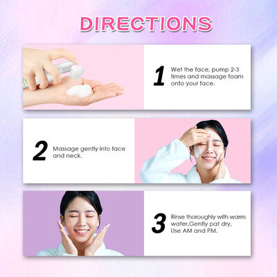 Private Label Custom Organic Whitening Face Wash Cream Vitamin C Vitis Vinifera Extract Grape Seed Oil Facial Cleanser